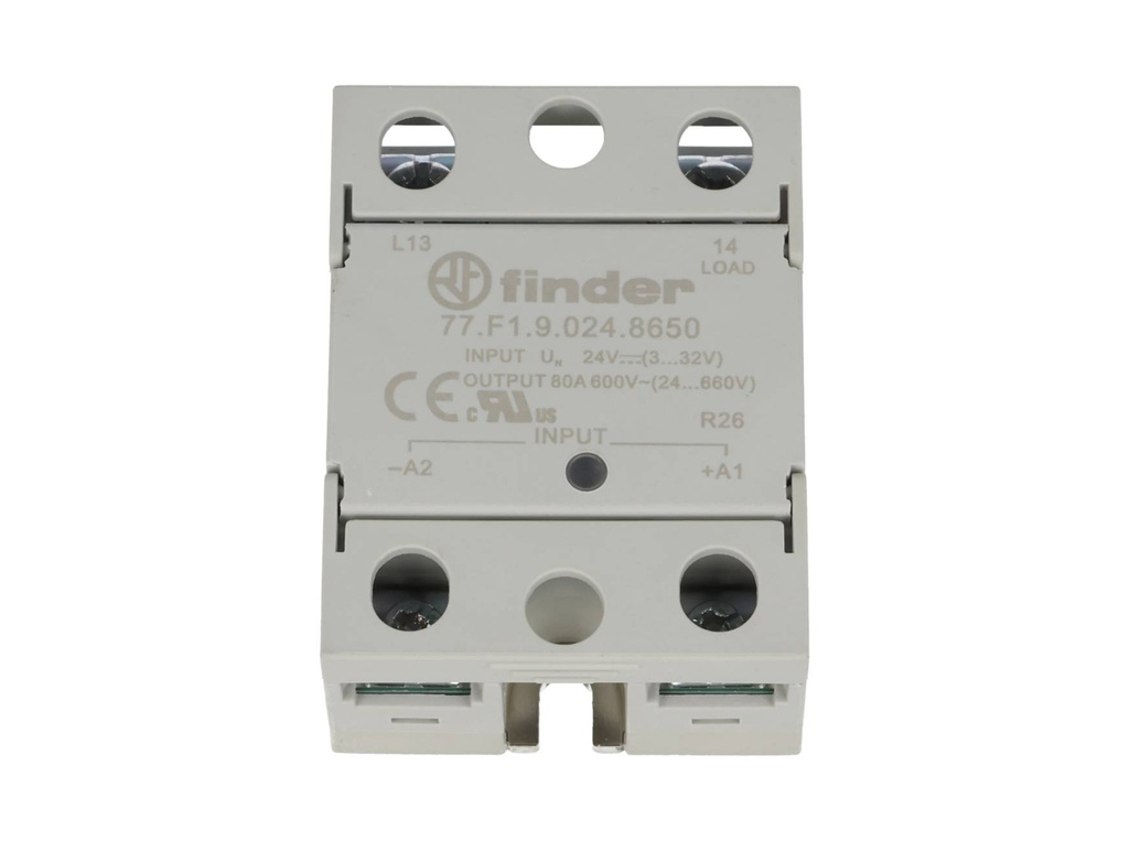 77F190248650 — Relé SSR 3/32V DC 1NA 24/660VAC 80A Finder 77F190248650
