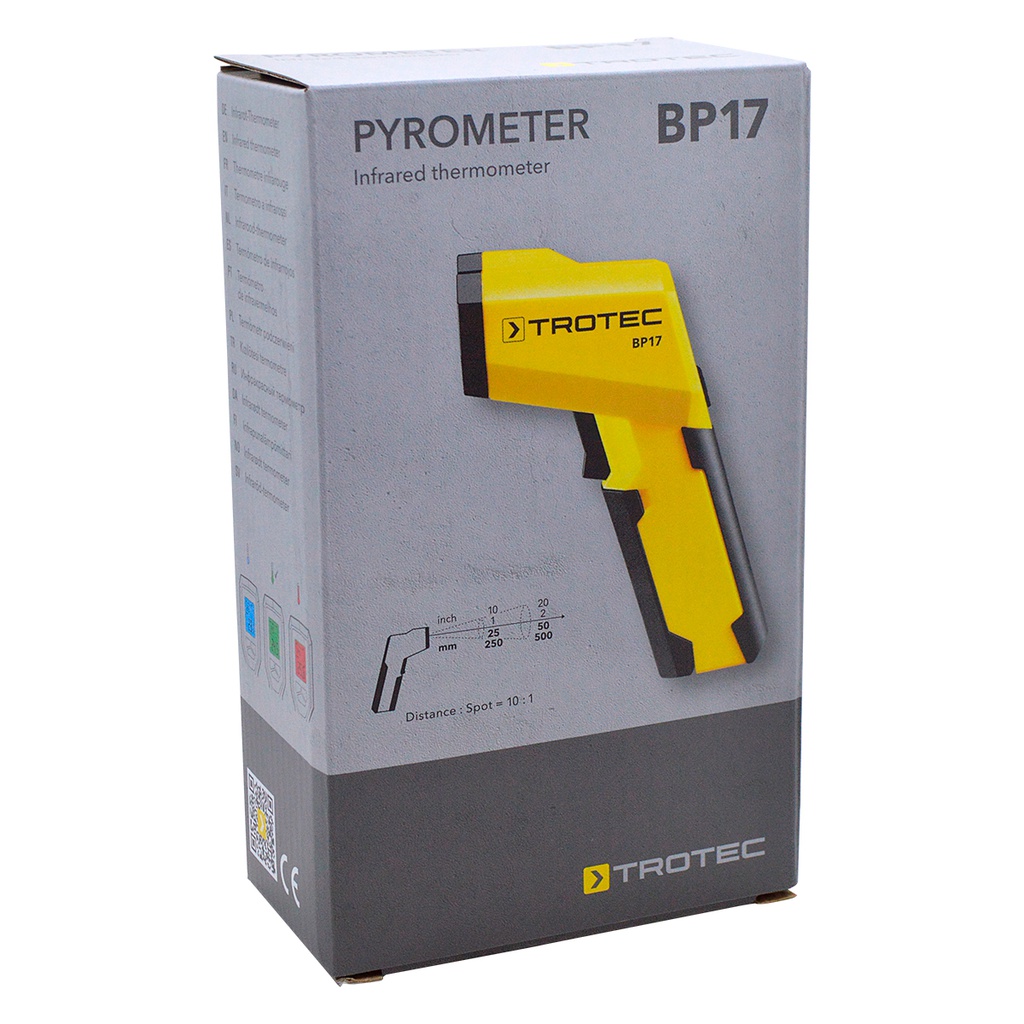 BP17 — INFRARED NON-CONTACT PYROMETER 10:1 VISUAL AND ACOUSTIC SIGNALS -58 TO 716 °F