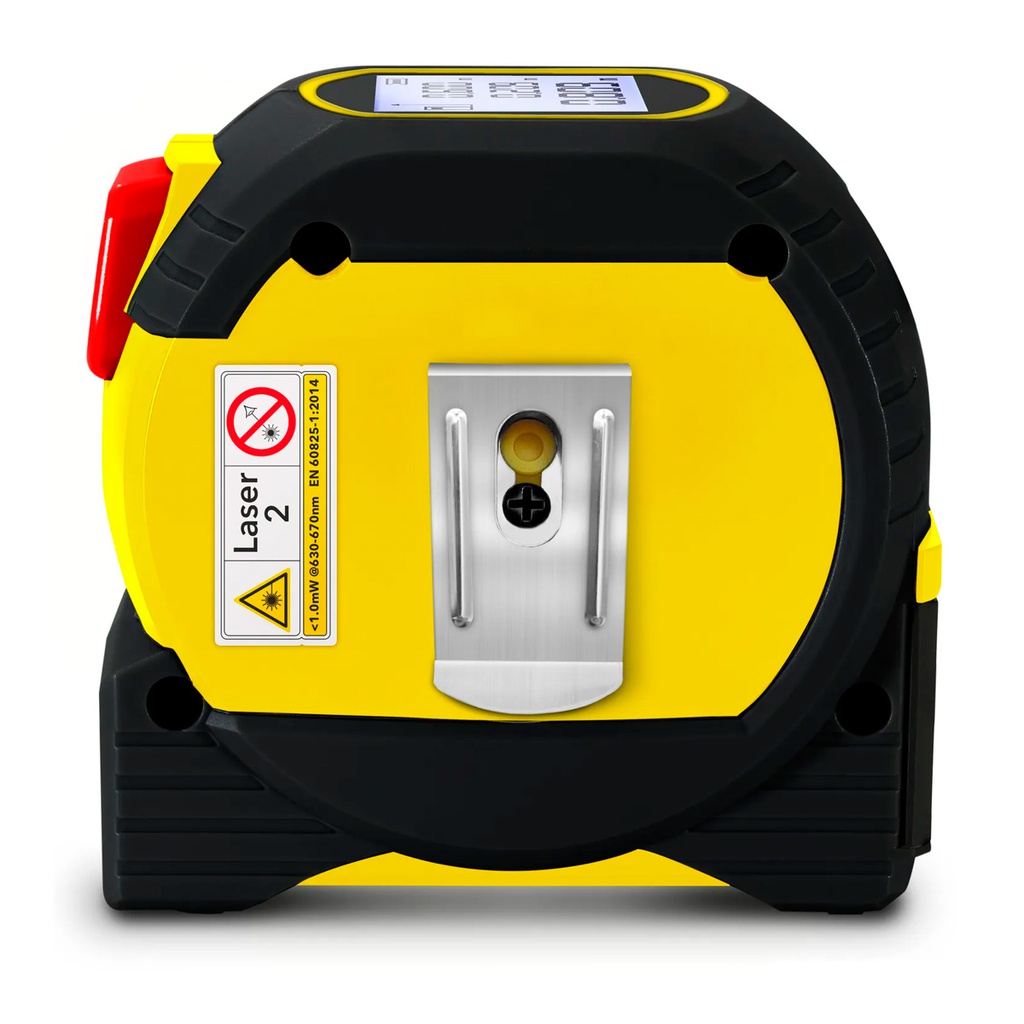 BD8M — LASER DISTANCE 3-in-1 MEASURING DEVICE: RETRACTABLE TAPE MEASURE (5m), DISTANCE LASER (40m), CROSS LINE LASER (10m)