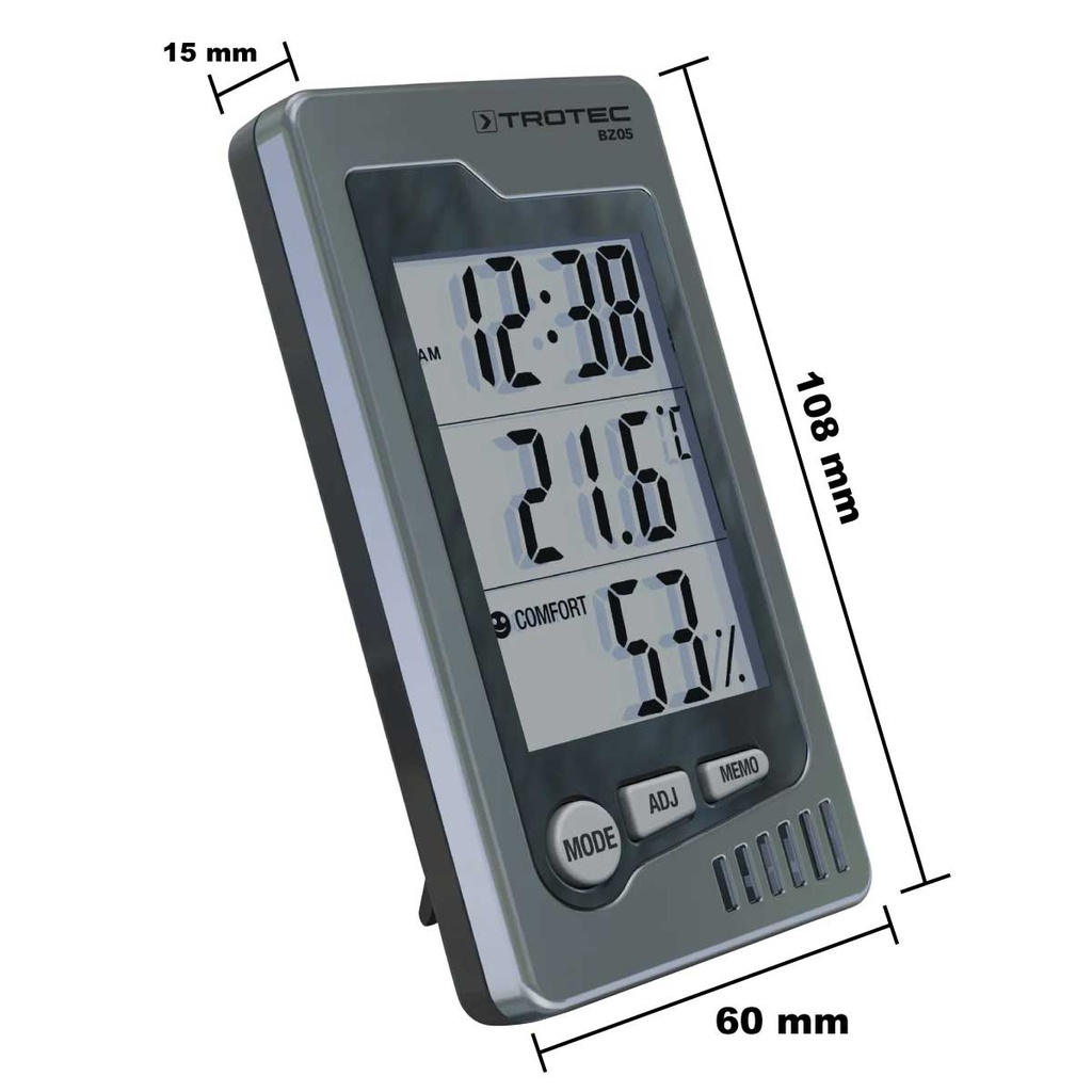 BZ05 — INDOOR THERMOHYGROMETER RANGE 32 - 122°F WITH ALARM