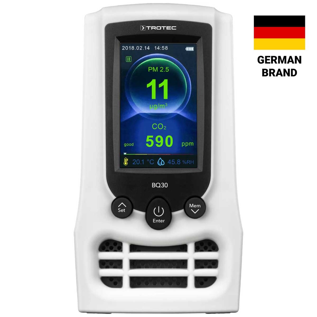 BQ30 — PARTICLE COUNTER AIR QUALITY MONITOR AND CO2 BURDEN FROM 2.5 to 10 µm | 5000 DATA SETS