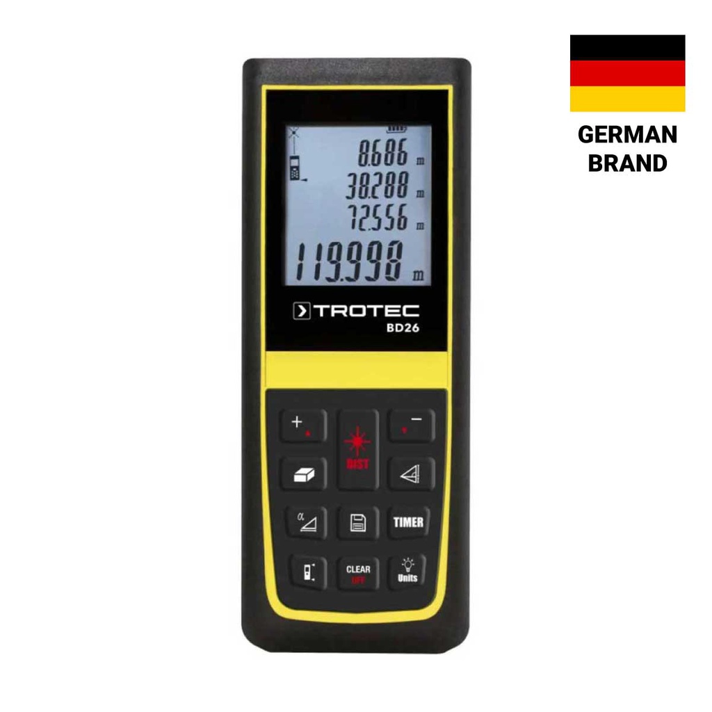 BD26 — DISTANCE METER 0.16 TO 394 ft WITH 90° TILT SENSOR FOR MANIFOLD LASER DISTANCE MEASUREMENTS