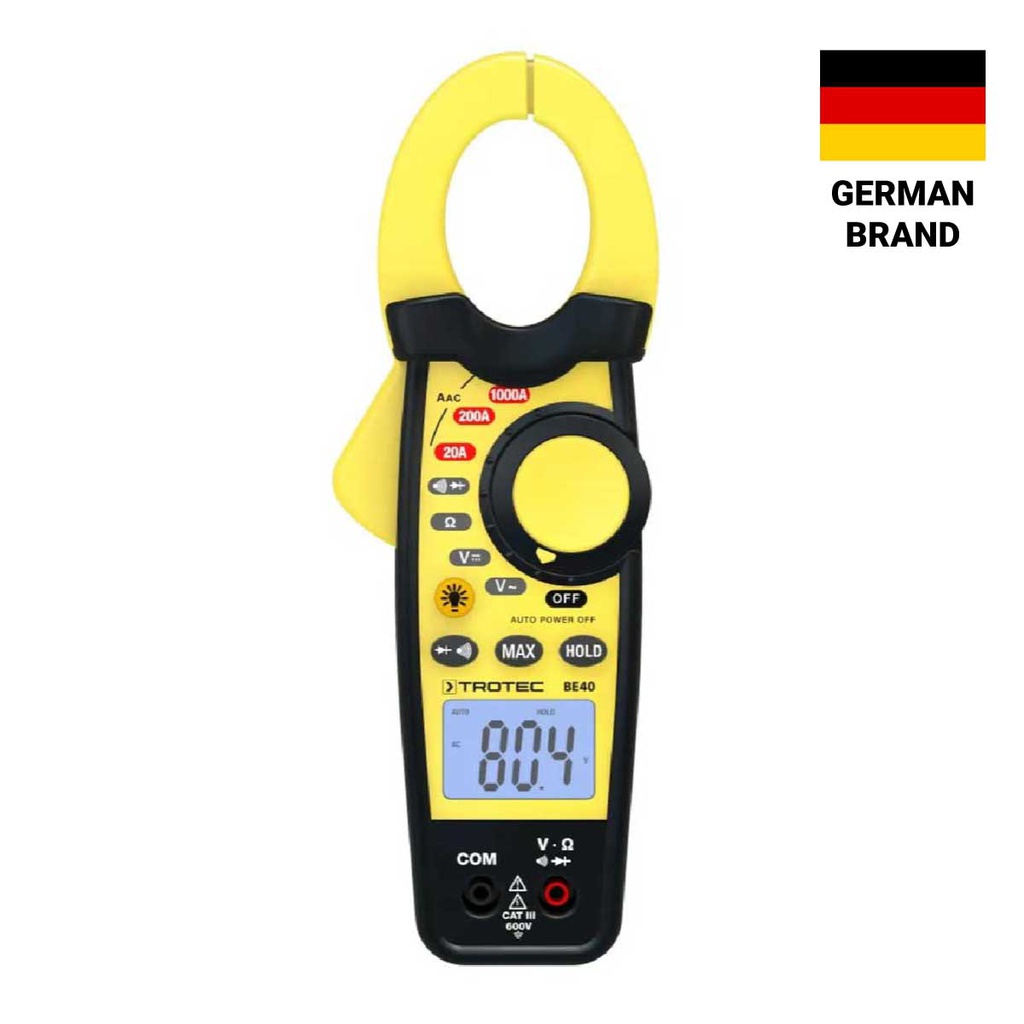 BE40 — CLAMP METER 600V AC/CC | 1000A AC | CAT III 600 V