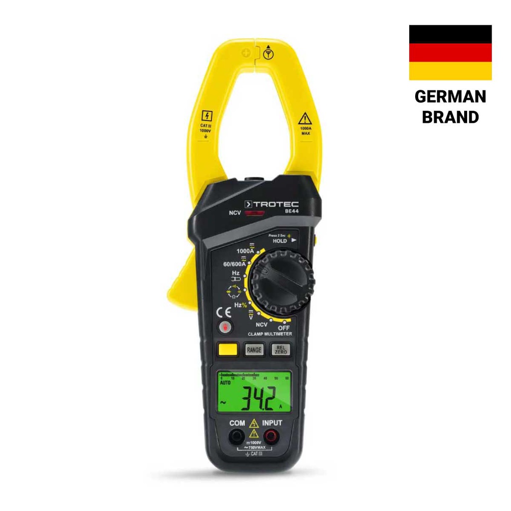 BE44 — CLAMP METER 1000 A AC/CC | 750 V AC | LCD DISPLAY CAT III  1000 V / 750 V