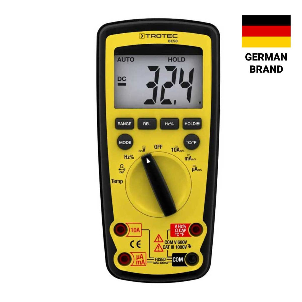 BE50 — DIGITAL MULTIMETER IP67 1000 V AC/CC 10A AC/CC | CAT III 1000 V / CAT IV 600 V