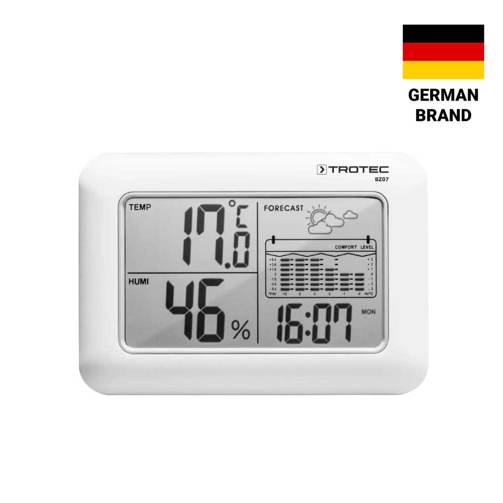 BZ07 — WEATHER STATION AND INDOOR CLIMATE MONITORING UNIT 6-in-1 RANGE 32 - 122 °F