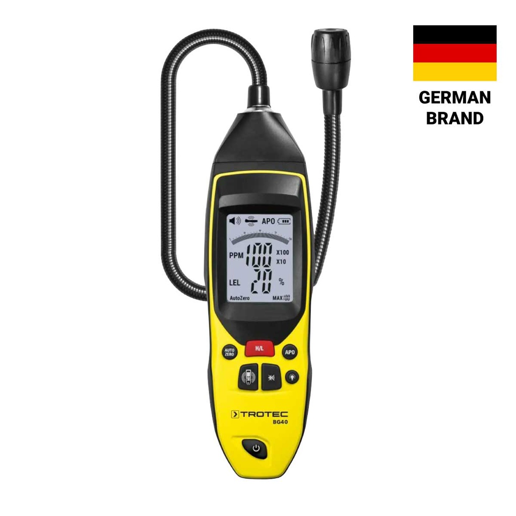 BG40 — GAS DETECTOR WITH VISUAL AND ACUSTIC ALARM 15.7 IN GOOSENECK PROBE