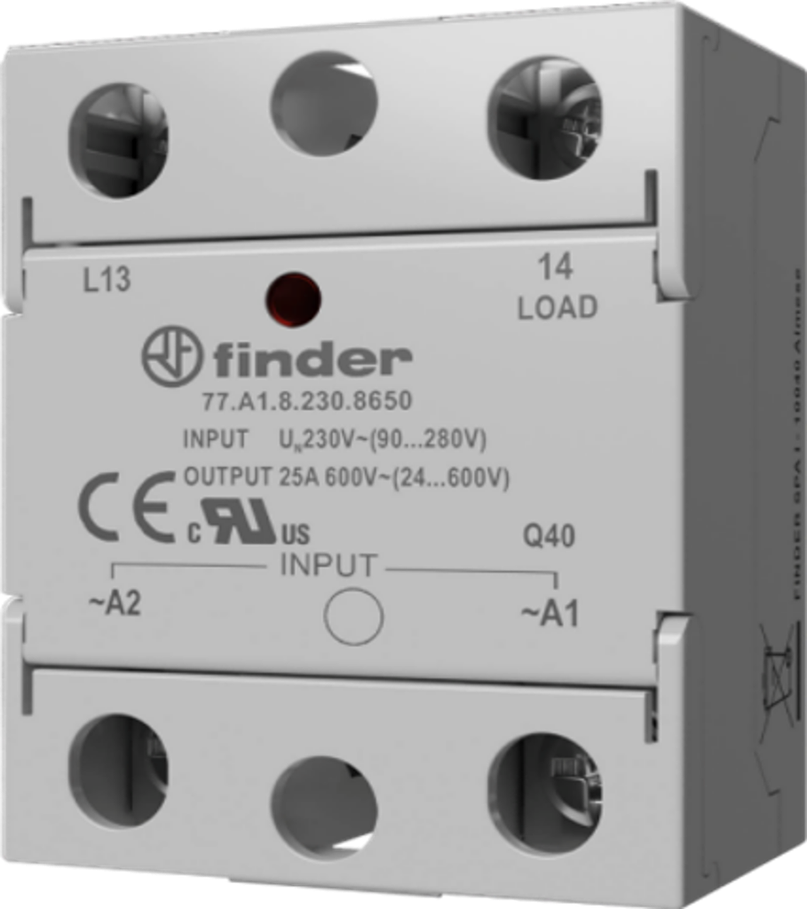 Relé SSR 3/32V DC 1NA 24/280VAC 25A Finder 77A190248250